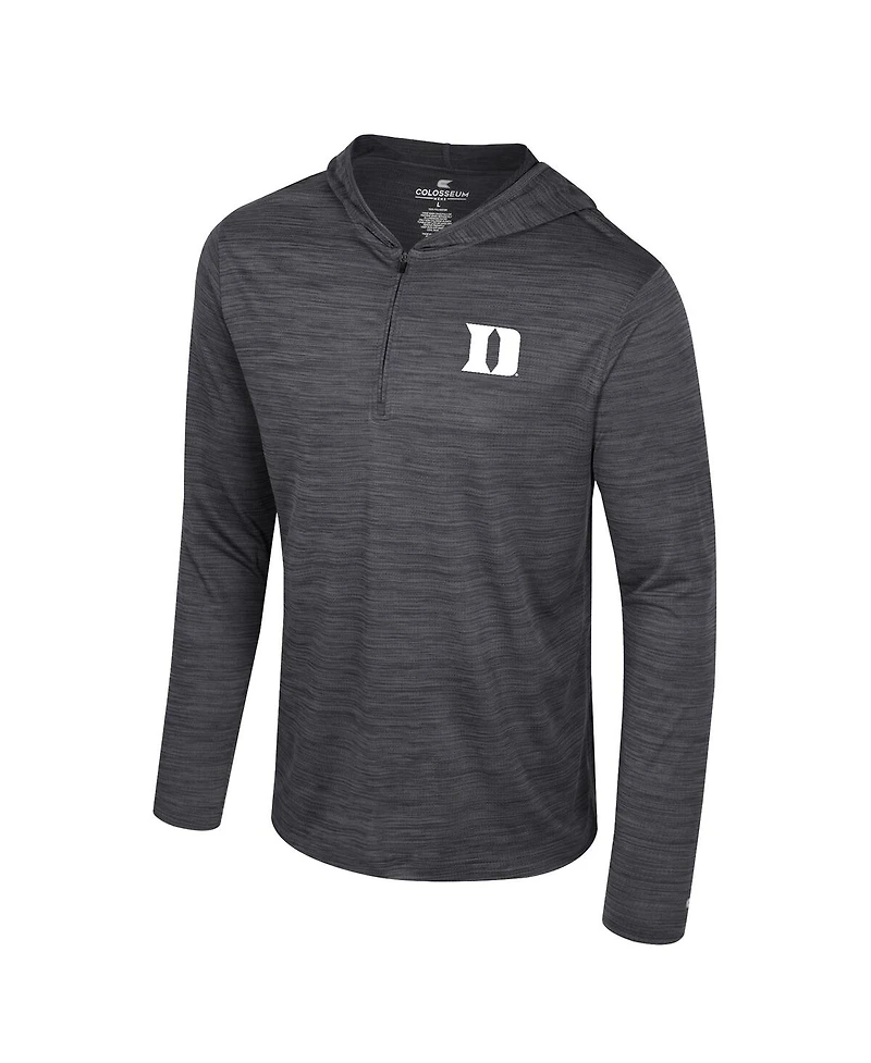 Colosseum Men's Gray Duke Blue Devils Always Sunny Lightweight Quarter-Zip Hoodie