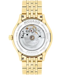 Movado Men's Calendoplan Swiss Automatic Ionic Plated Light Gold Steel Watch, 40mm