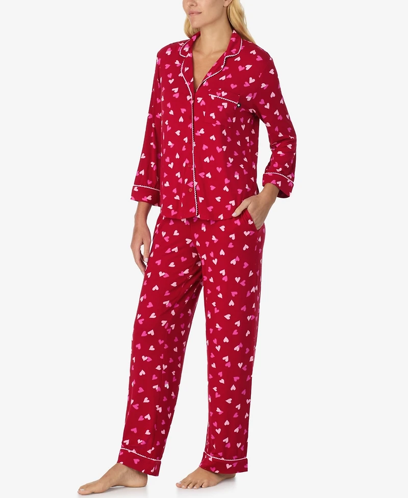 Kate Spade New York Women's 2-Piece Sleepwear 3/4-Sleeve Top and Pajama Pants Set