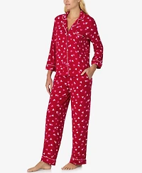 Kate Spade New York Women's 2-Piece Sleepwear 3/4-Sleeve Top and Pajama Pants Set