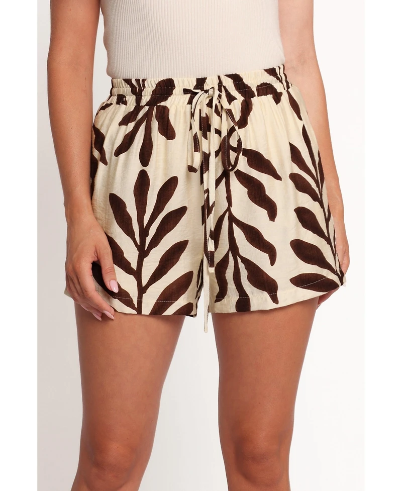 Petal and Pup Women's July Shorts - Brown Palm