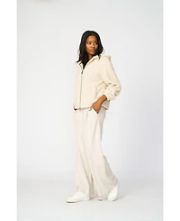 Cable & Gauge Women's Pleated Wide Leg Stretch Trouser