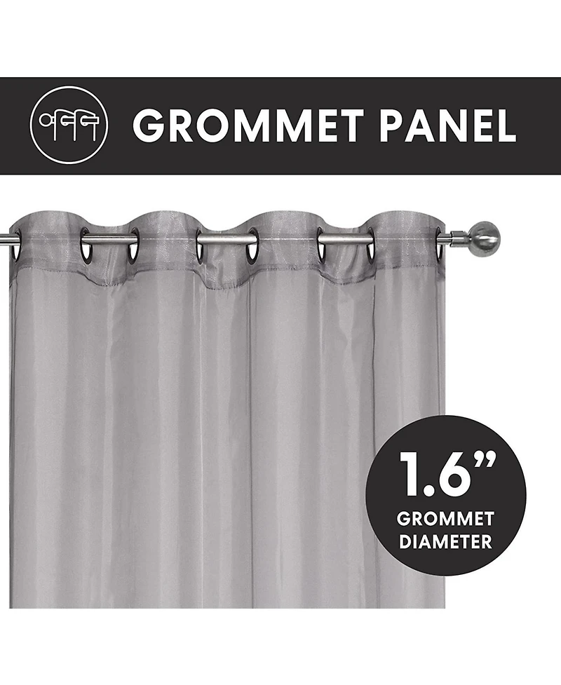 GoodGram Montauk Accents 2 Piece Grommet Top Summery Sheer Voile Window Curtain Panels For Extra Long & Taller Windows