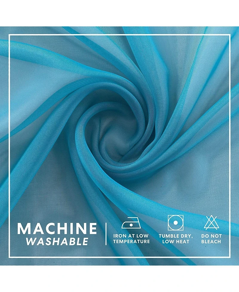 GoodGram Montauk Accents 2 Piece Grommet Top Summery Sheer Voile Window Curtain Panels For Extra Long & Taller Windows