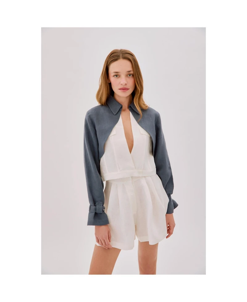 Labeca London Women's Claudia Linen Layered Jacket
