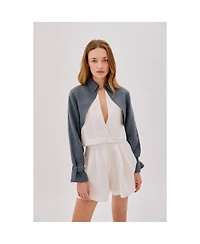 Labeca London Women's Claudia Linen Layered Jacket
