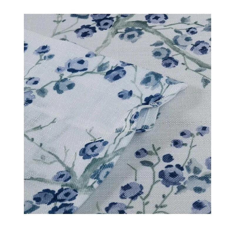 Kate Aurora Complete 3 Piece Rod Pocket Cherry Blossom Cafe Kitchen Curtain Tier & Valance Set - Rose