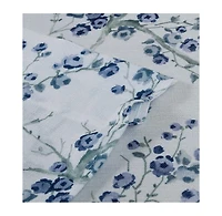 Kate Aurora Complete 3 Piece Rod Pocket Cherry Blossom Cafe Kitchen Curtain Tier & Valance Set - Rose