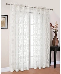 Moroccan Accents by Kate Aurora 1 Piece Rod Pocket Clipped Elegant Sheer Curtain Panel
