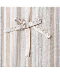 Kate Aurora Country Farmhouse Cotton Striped Tie Up Window Curtain - 63 in. Long