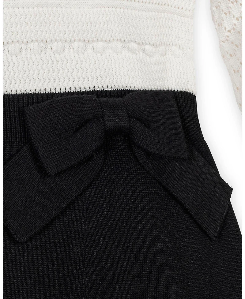 Hope & Henry Big Girls Organic Peter Pan Collar Sweater Dress with Bow