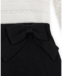 Hope & Henry Big Girls Organic Peter Pan Collar Sweater Dress with Bow