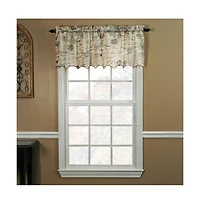 Script Classic Print Room Darkening Window Valance 48" x 15" Natural by Ellis Curtain