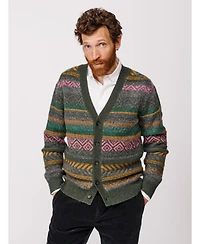 Aubin Men's Fair Isle Wool Cardigan