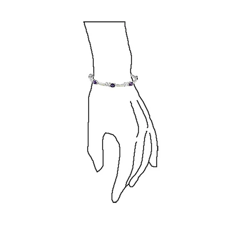 Bling Jewelry White Created Opal Purple Cubic Zirconia Cz Infinity Link Bracelet Sterling Silver