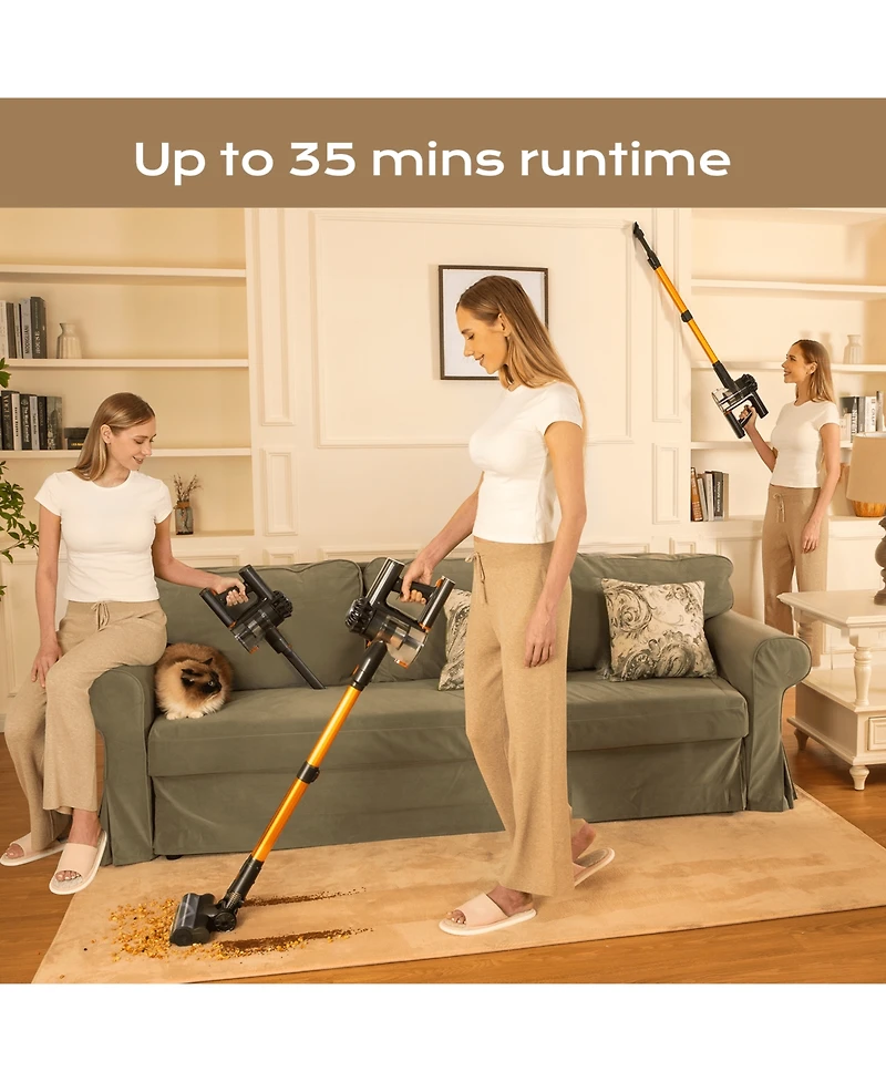 Elephas V15 Cordless Vacuum Cleaner, 6-in-1 Stick Vacuum, 45 Min Runtime, Lightweight Telescoping Tube, for Hard Floor, Pet Hair and Carpet