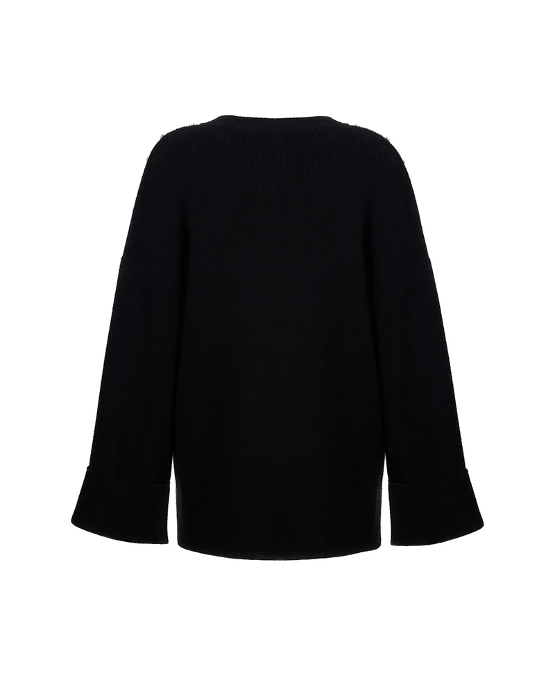 Women's Crystal Stone Detailed Knit Sweater
