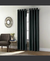 Thermaplus Shadow Blackout Uv Protection Grommet Curtain Panel for Windows 52" x 63" Black