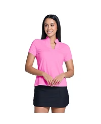 Lucky Love Women's Pleated Placket Short Sleeve Golf Polo