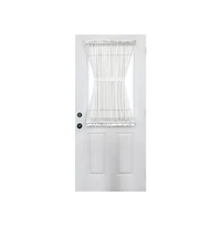 Ellis Curtain Shadow Stripe 1.5" Rod Pocket Semi Sheer Door Curtain Panel 40" x 72" White