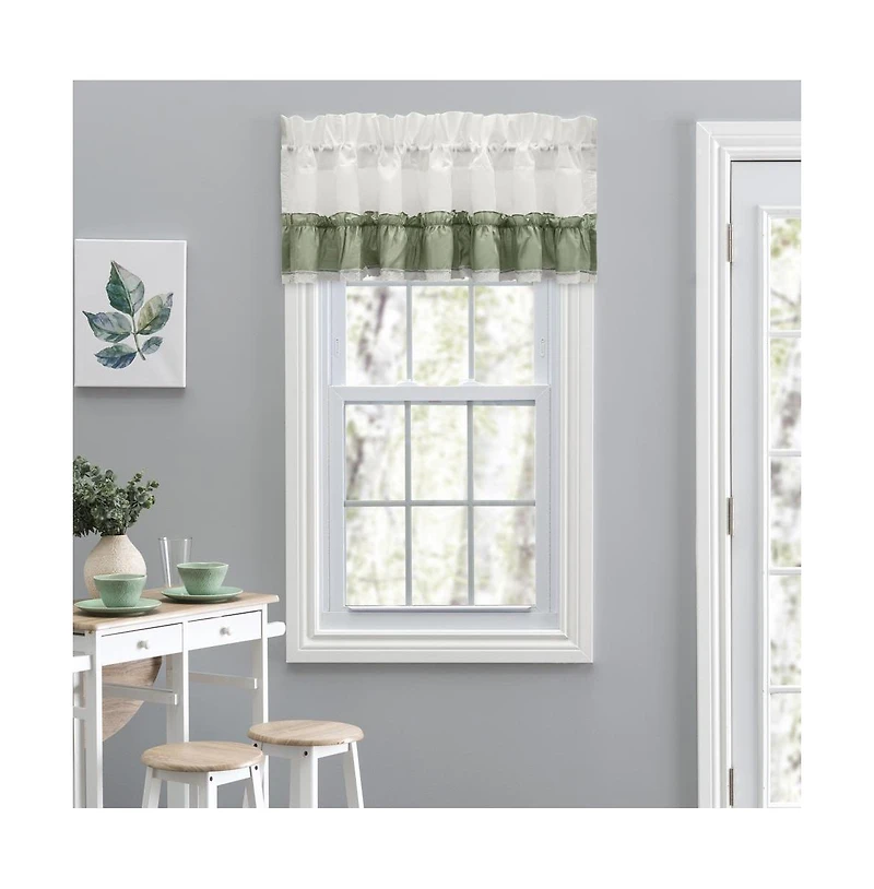 Ellis Curtain Madelyn Ruffled Victorian 1.5" Rod Pocket Valances for Windows 60" x 16