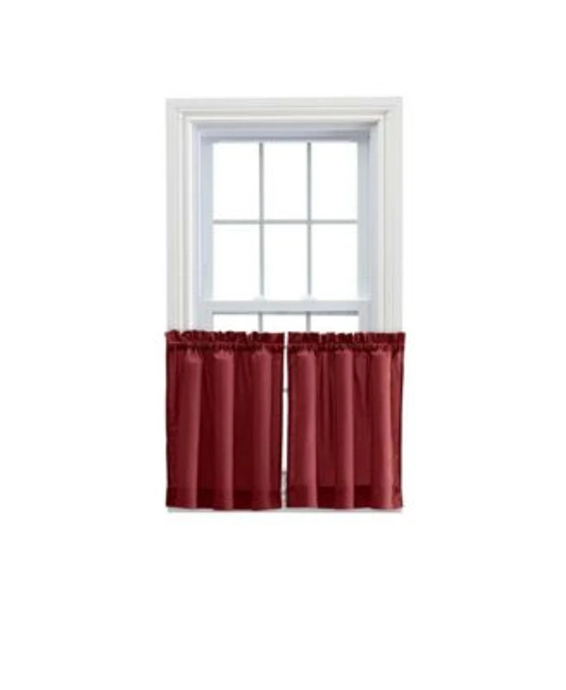 Ellis Stacey 1.5 X22 Rod Pocket High Quality Fabric Solid Color Window Tailored Tier Pair 56 X22x24 X22 Merlot