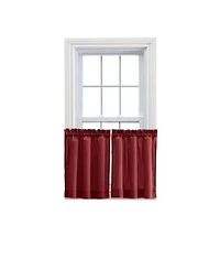 Ellis Stacey 1.5 X22 Rod Pocket High Quality Fabric Solid Color Window Tailored Tier Pair 56 X22x24 X22 Merlot