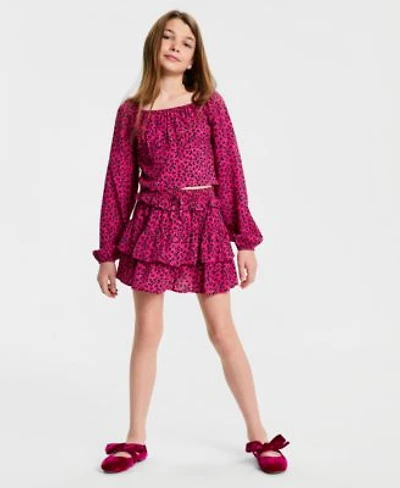 With Jules Girls 7 16 Tiered Skater Skirt Milkmaid Top