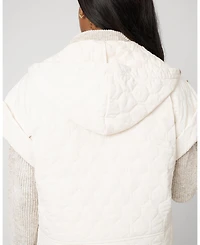 Cable & Gauge Women's Quilted Dolman Short Sleeve Zip Up Jacket