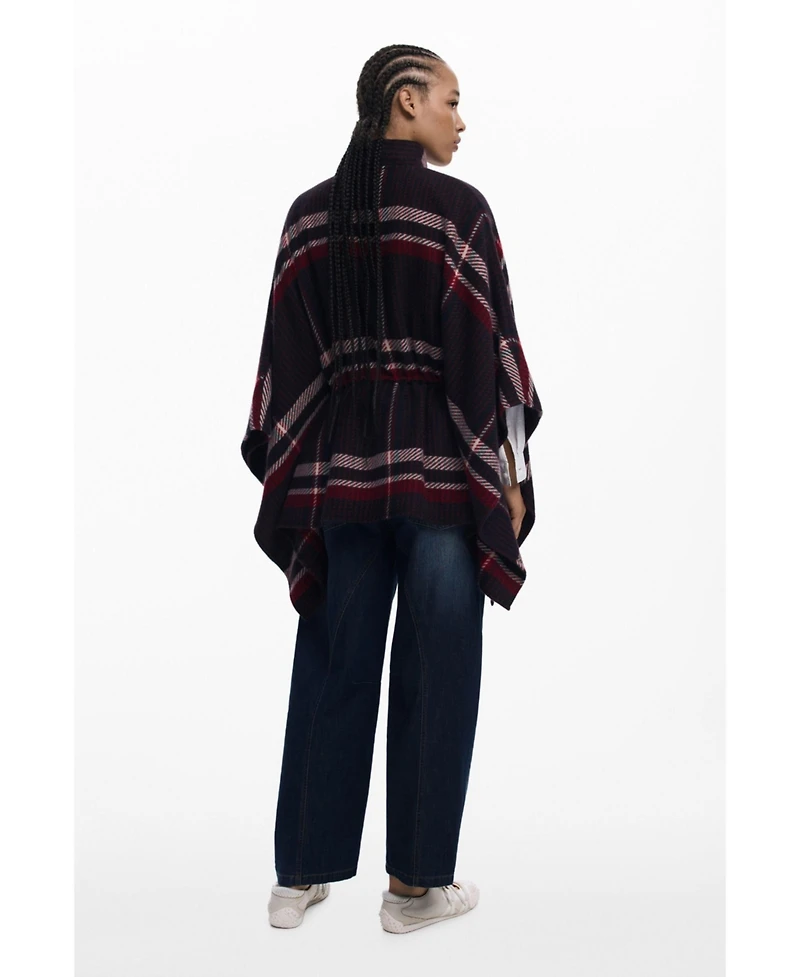 Desigual Women's Tartan poncho