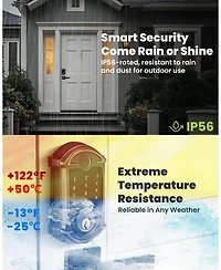 Keyless-Entry Deadbolt Smart Lock with Fingerprint, Keypad, Key Fob, Smartphone Bluetooth Control, Auto-Lock, IP56 Waterproof, Venetian Bronze