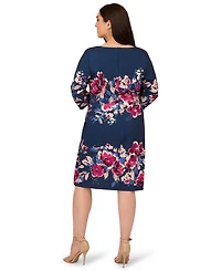 Adrianna Papell Plus Floral Printed Midi Dress