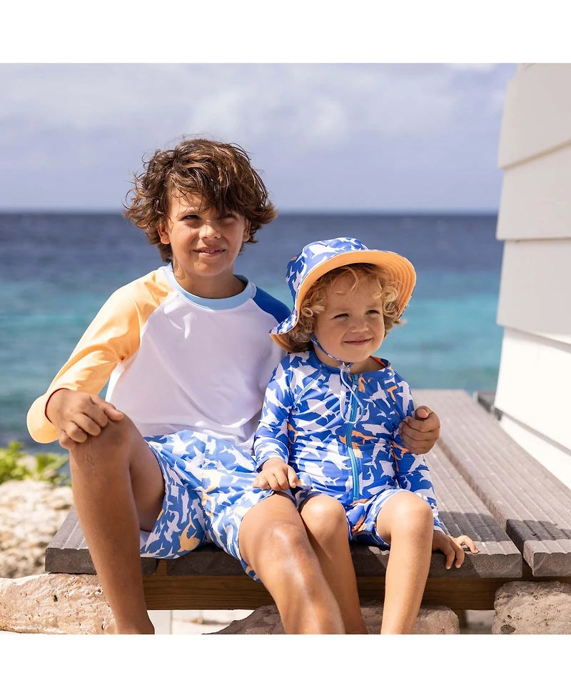 Snapper Rock Big Boys Blue Papaya Ls Rash Top