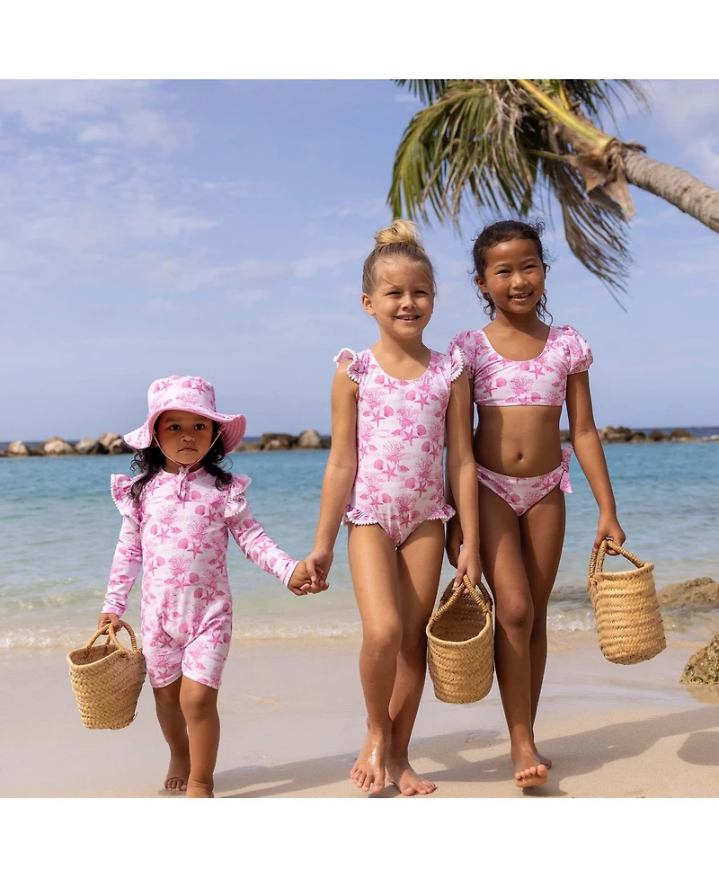Snapper Rock Baby Girls Pink Lagoon Ls Sunsuit