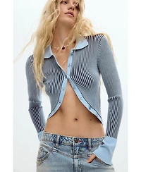 Desigual Women's Striped button sweater