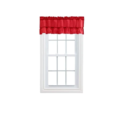 Ellis Stacey 1.5" Rod Pocket High Quality Fabric Solid Color Window Ruffled Filler Valance 54"x13