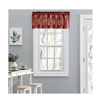 Ellis Curtain Lexington Leaf Pattern on Colored Ground Tailored Valance 58"x15" Brick
