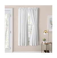 Ellis Classic Tailored Design in a Perma Press Fabric 3" Rod Pocket Tailored Pair with Ties 80"x45" White