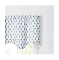 Ellis Curtain Manchester 3" Rod Pocket 100% Cotton Machine Wash and Dry Tailored Valance 50" x 16" Blue