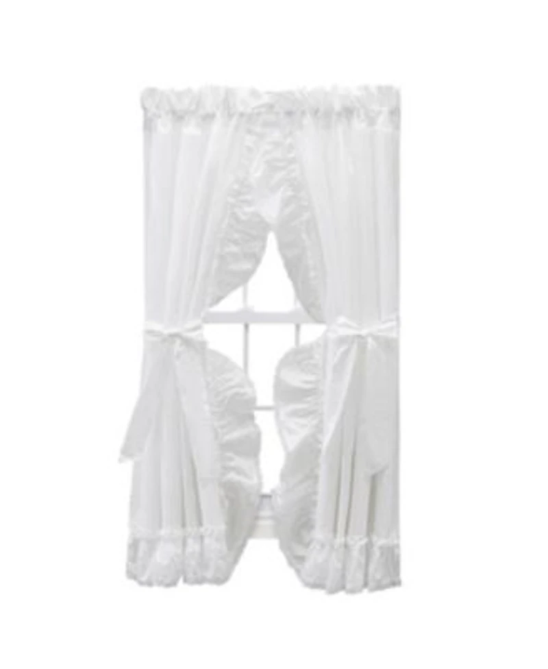 Ellis Curtain Madelyn Ruffled Victorian Priscillas 1.5 X22 Rod Pocket Curtain Panel 100 X22 X 84 X22 White