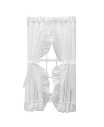 Ellis Curtain Madelyn Ruffled Victorian Priscillas 1.5 X22 Rod Pocket Curtain Panel 100 X22 X 84 X22 White