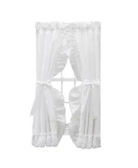 Ellis Curtain Madelyn Ruffled Victorian Priscillas 1.5 X22 Rod Pocket Curtain Panel 100 X22 X 84 X22 White