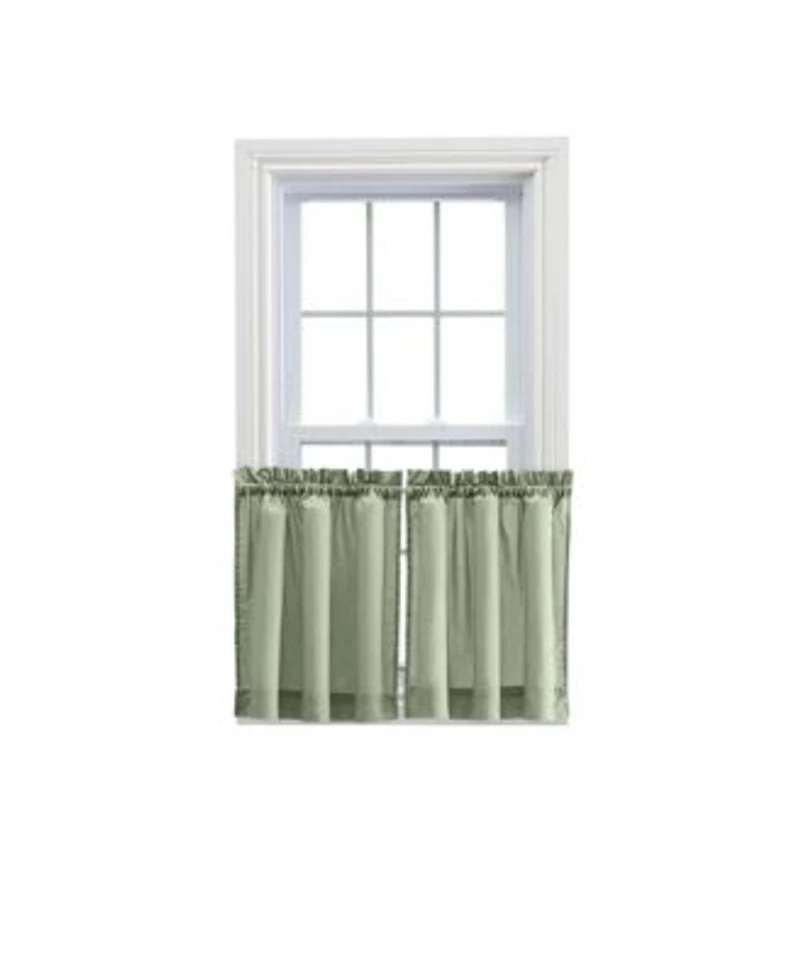 Ellis Stacey 1.5 X22 Rod Pocket High Quality Fabric Solid Color Window Tailored Tier Pair 56 X22x24 X22 Sage