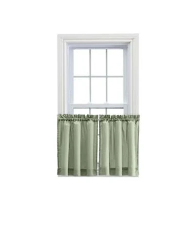 Ellis Stacey 1.5 X22 Rod Pocket High Quality Fabric Solid Color Window Tailored Tier Pair 56 X22x24 X22 Sage