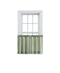 Ellis Stacey 1.5 X22 Rod Pocket High Quality Fabric Solid Color Window Tailored Tier Pair 56 X22x24 X22 Sage