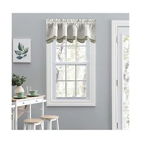 Ellis Curtain Plaza Classic Ticking Stripe Printed 3" Rod Pocket Double Layer Bradford Valance 58" x 15" Sage