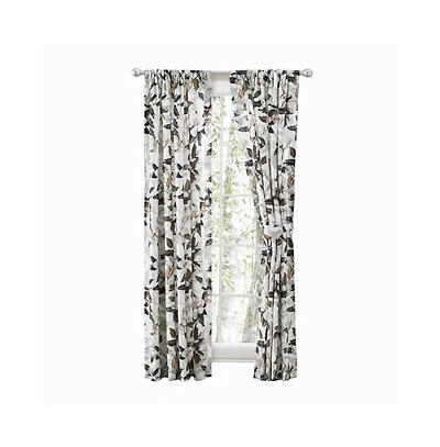 Ellis Curtain Magnolia Lined 3" Rod Pocket Curtain Panel Pair with Tiebacks 100" x 63