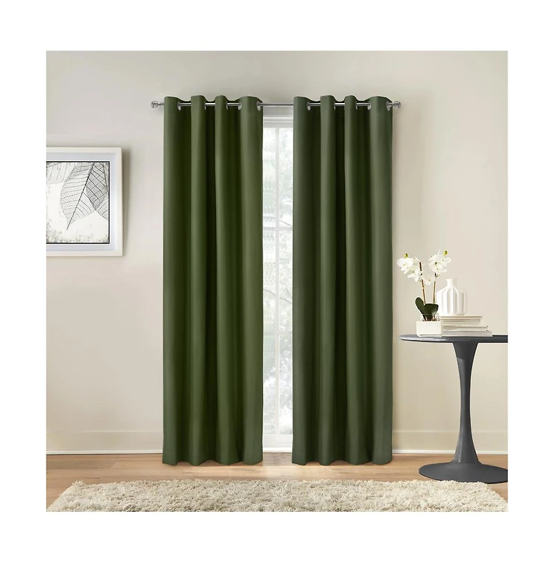 Thermaplus Alpine Blackout Premium Stylish and Functional Grommet Curtain Panel 52" x 95" Olive