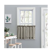 Ellis Stacey Solid Color Window 1.5" Rod Pocket High Quality Fabric Tailored Tier Pair 56"x24