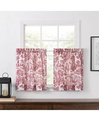 Ellis Curtain Victoria Park Toile Room Darkening Rod Pocket Window Curtain Panel 68 X 84 Red